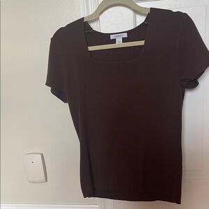 Dress Barn Deep Brown Short Sleeve Tee